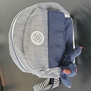 Small Kipling Backpack Grey with blue 8x8x3